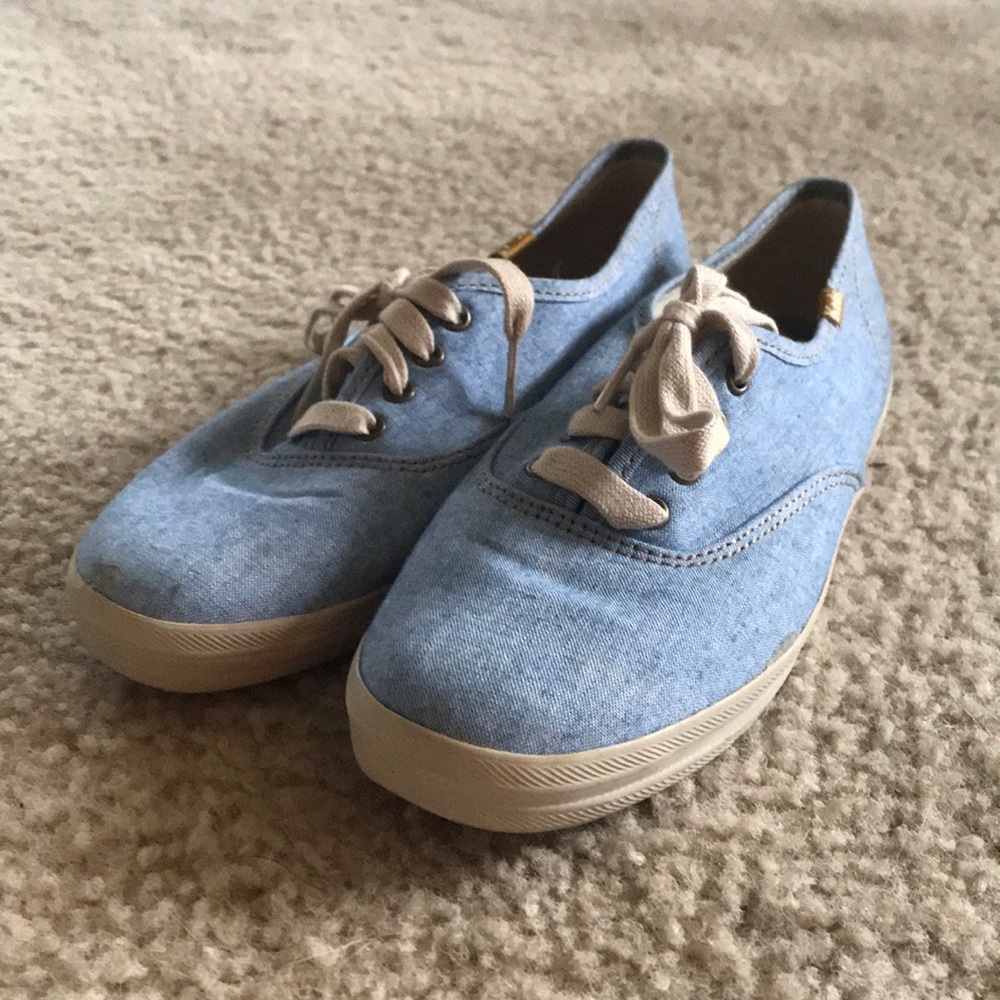 Keds sneakers light blue with tan laces